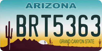 AZ license plate BRT5363