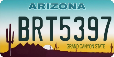 AZ license plate BRT5397