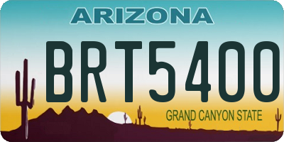 AZ license plate BRT5400