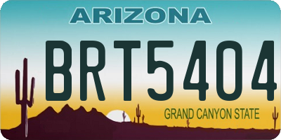 AZ license plate BRT5404