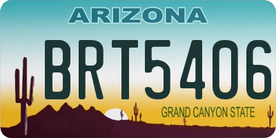 AZ license plate BRT5406