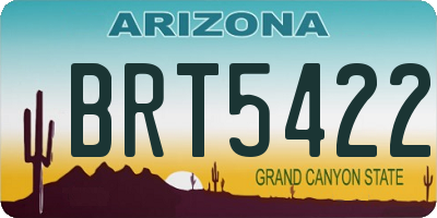 AZ license plate BRT5422