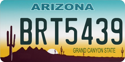 AZ license plate BRT5439