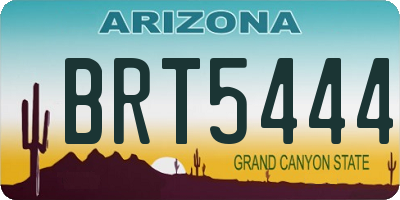 AZ license plate BRT5444