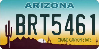 AZ license plate BRT5461