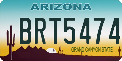 AZ license plate BRT5474