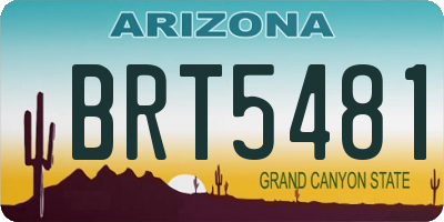 AZ license plate BRT5481