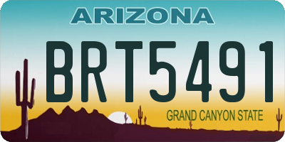 AZ license plate BRT5491