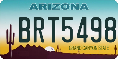 AZ license plate BRT5498