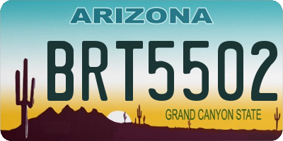 AZ license plate BRT5502