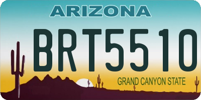 AZ license plate BRT5510