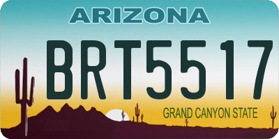 AZ license plate BRT5517