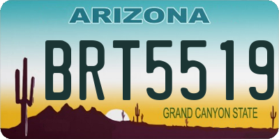 AZ license plate BRT5519