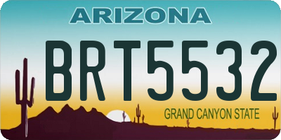 AZ license plate BRT5532