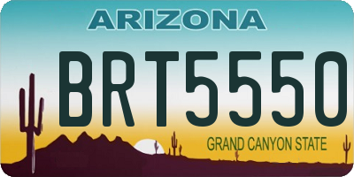 AZ license plate BRT5550