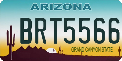 AZ license plate BRT5566
