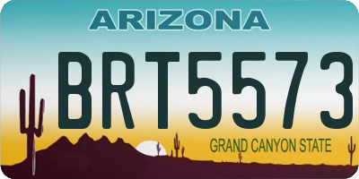 AZ license plate BRT5573