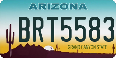 AZ license plate BRT5583