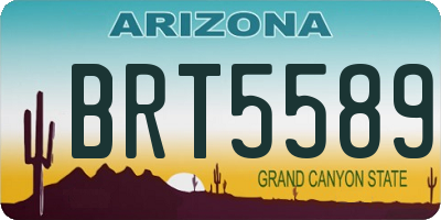 AZ license plate BRT5589