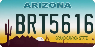 AZ license plate BRT5616