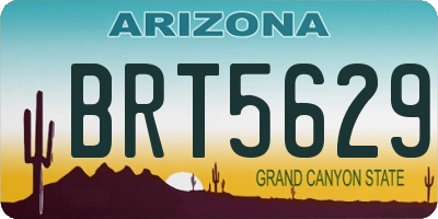 AZ license plate BRT5629
