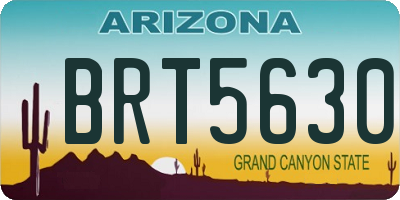 AZ license plate BRT5630