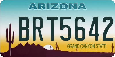 AZ license plate BRT5642