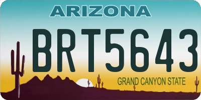 AZ license plate BRT5643