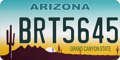 AZ license plate BRT5645