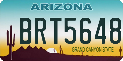 AZ license plate BRT5648