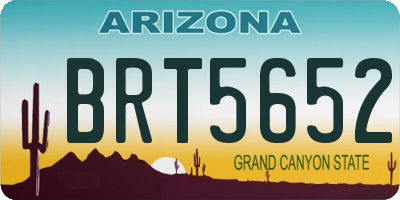 AZ license plate BRT5652