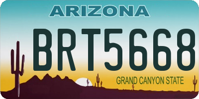 AZ license plate BRT5668