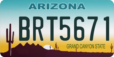 AZ license plate BRT5671