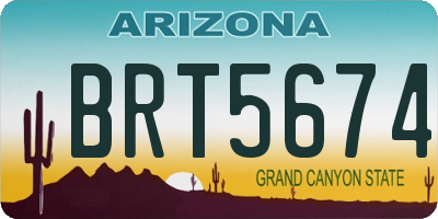AZ license plate BRT5674