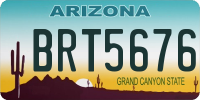 AZ license plate BRT5676