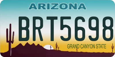 AZ license plate BRT5698
