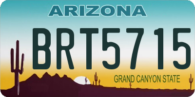 AZ license plate BRT5715