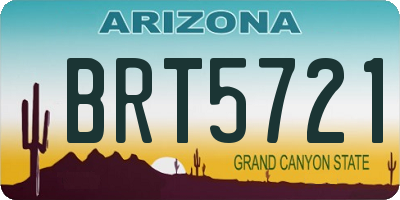 AZ license plate BRT5721