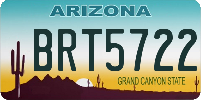 AZ license plate BRT5722