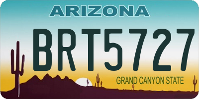 AZ license plate BRT5727