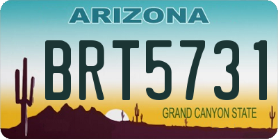 AZ license plate BRT5731