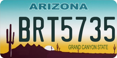 AZ license plate BRT5735