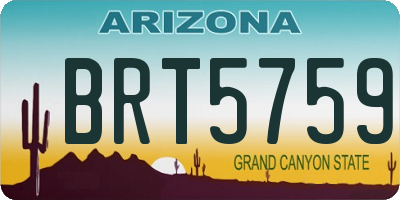 AZ license plate BRT5759