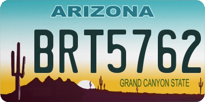 AZ license plate BRT5762