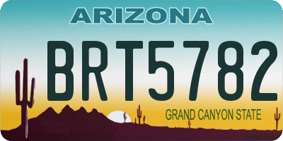 AZ license plate BRT5782
