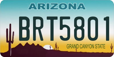 AZ license plate BRT5801