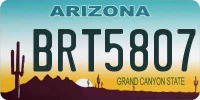 AZ license plate BRT5807