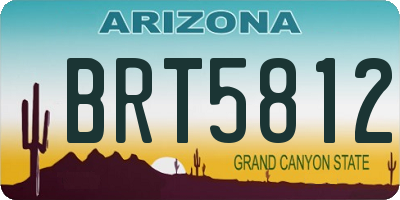 AZ license plate BRT5812