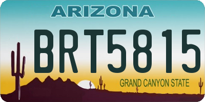 AZ license plate BRT5815