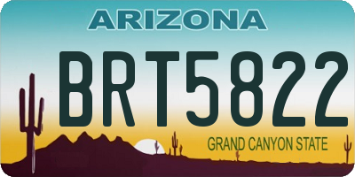 AZ license plate BRT5822